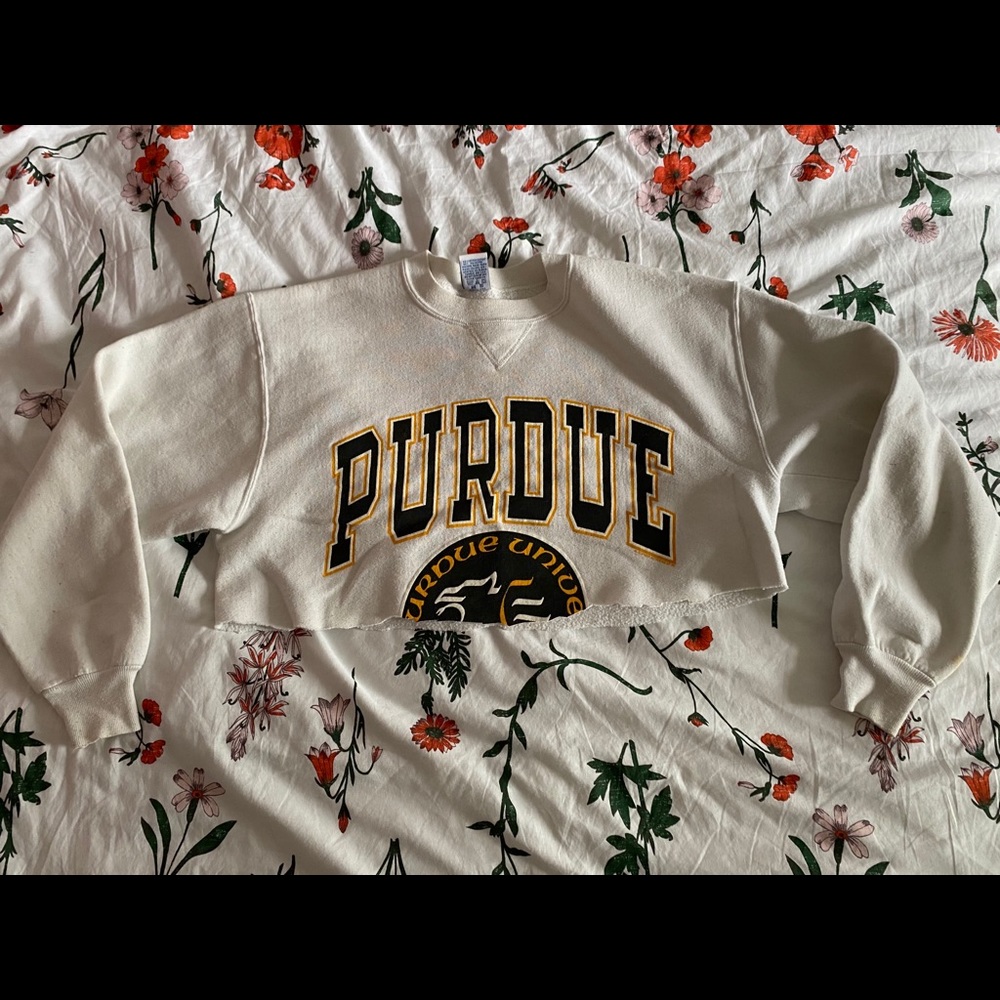 Vintage Purdue Cropped Sweatshirt